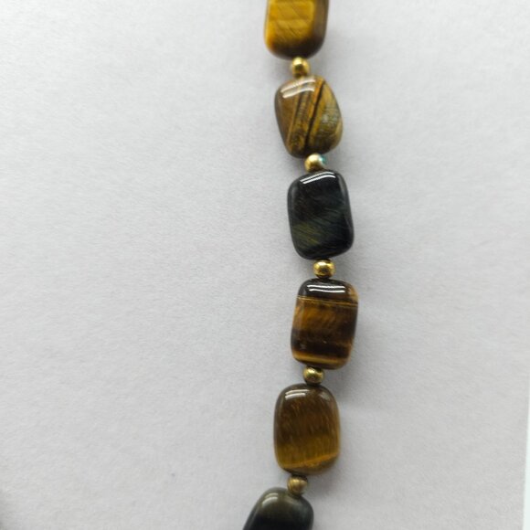 Stauer Polished Tigers Eye Necklace With Gold Accents 20 Inches - Picture 3 of 6